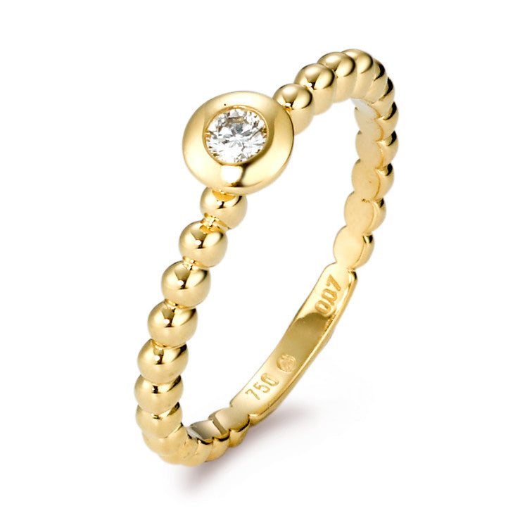 Fingerring 750/18K guld Diamant 0.07 ct, [Brillant], w-si