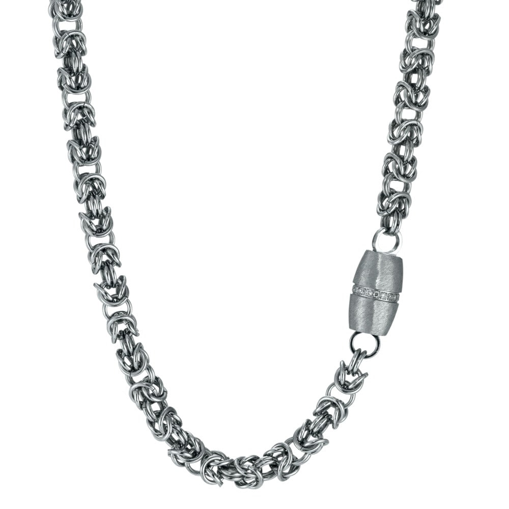 Collier Rustfrit stål Zirconia 48 cm Ø10 mm