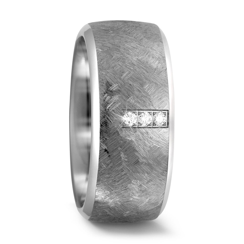 Partnerringe Titanium Diamant 0.06 ct, 3 Sten , w-si