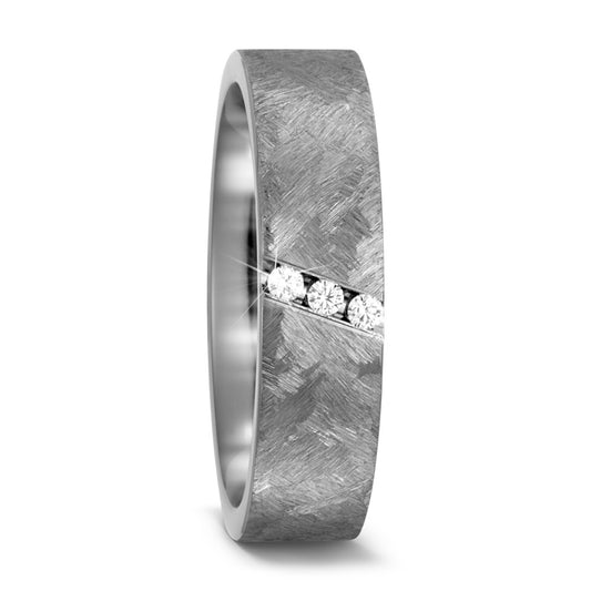 Partnerringe Titanium Diamant 0.06 ct, 3 Sten , w-si