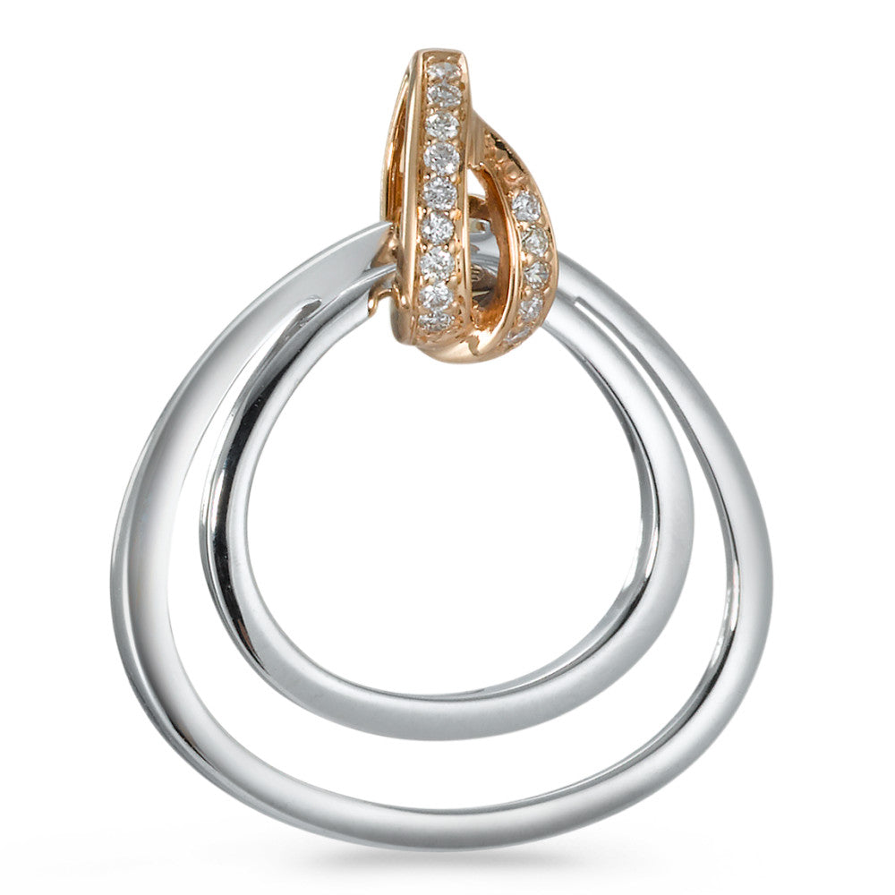 Vedhæng 750/18K rødguld, 750/18K hvidguld Diamant 0.07 ct, 14 Sten , [Brillant], w-si