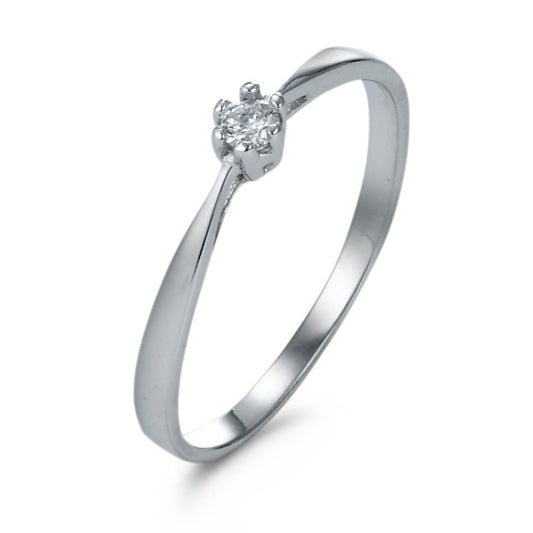 Solitaire ring 750/18K hvidguld Zirconia