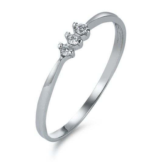 Solitaire ring 750/18K hvidguld Zirconia 3 Sten