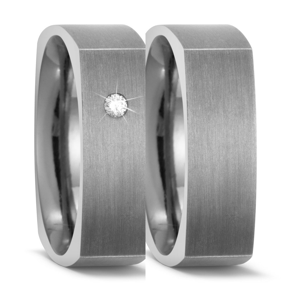 Partnerringe Titanium Diamant 0.03 ct, w-si