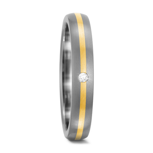 Partnerringe Titanium, 750/18K guld Diamant 0.02 ct