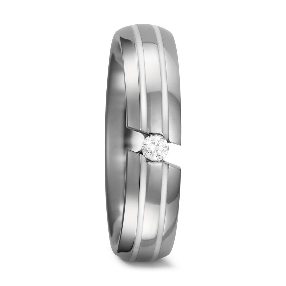 Partnerringe Titanium, Keramik Diamant 0.05 ct, w-si