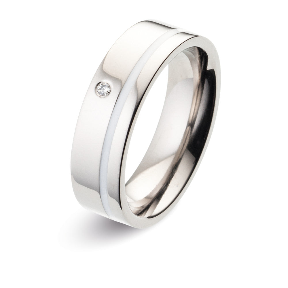 Partnerringe Titanium, Keramik Diamant 0.02 ct, w-si