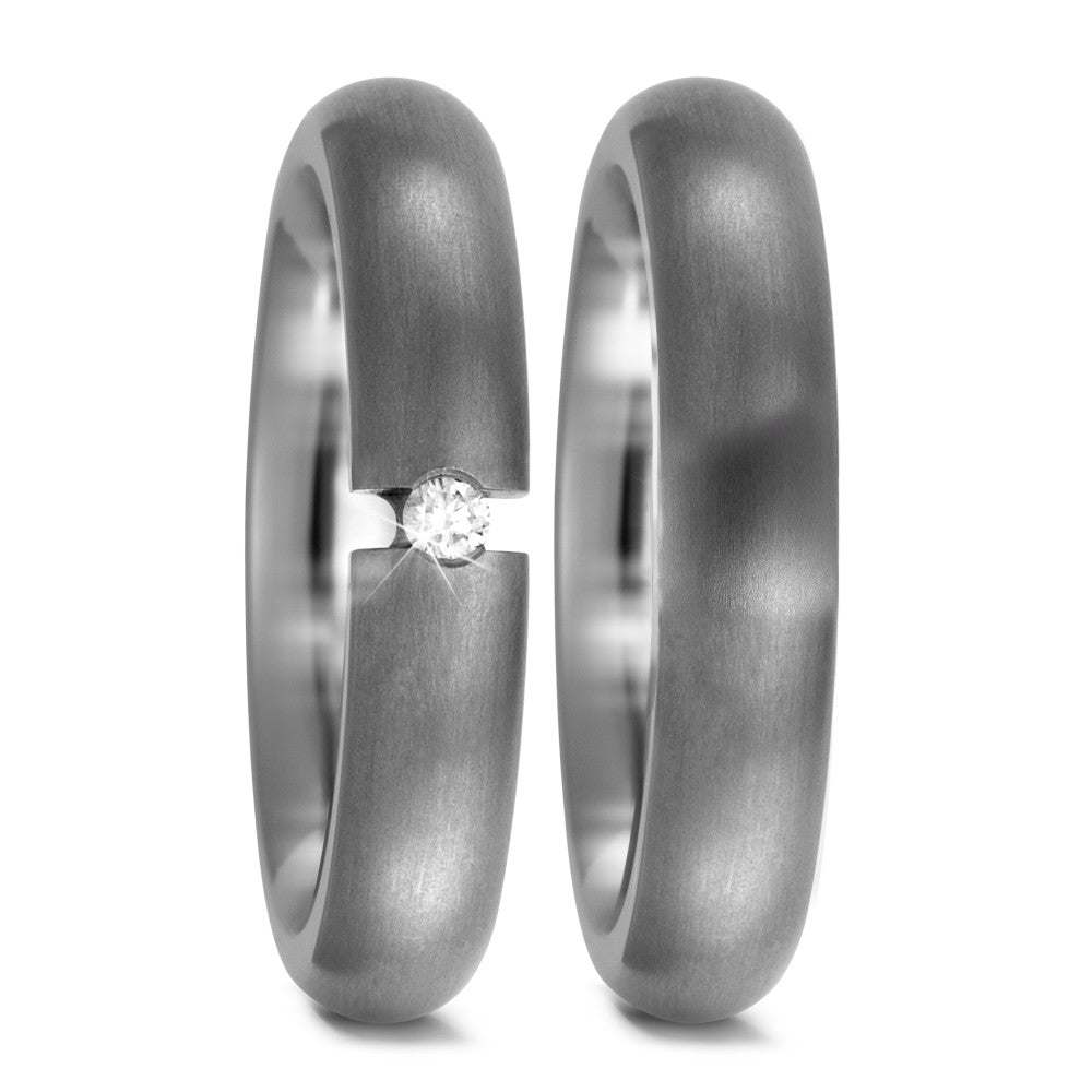 Partnerringe Titanium Diamant 0.03 ct, w-si