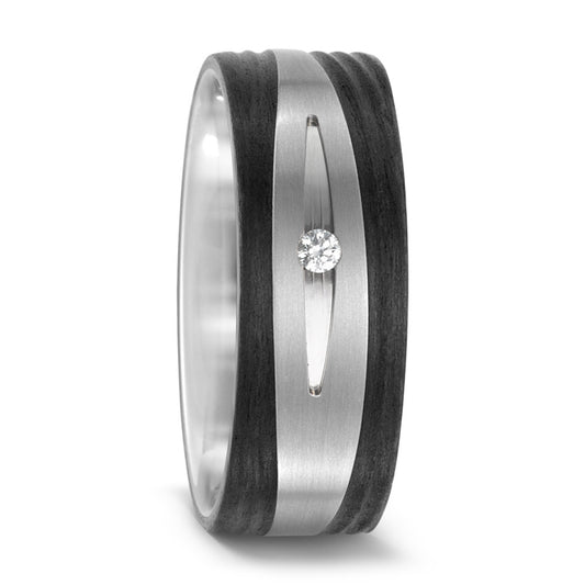 Partnerringe Titanium, Kulstof Diamant 0.03 ct, w-si