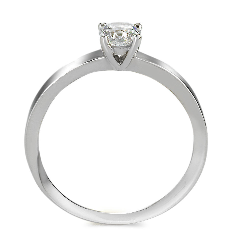 Solitaire ring Sølv Zirconia rhodineret