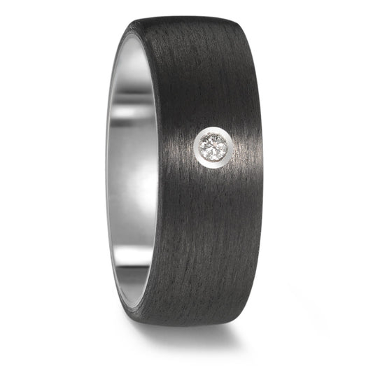 Partnerringe Titanium, Kulstof Diamant 0.03 ct, w-si