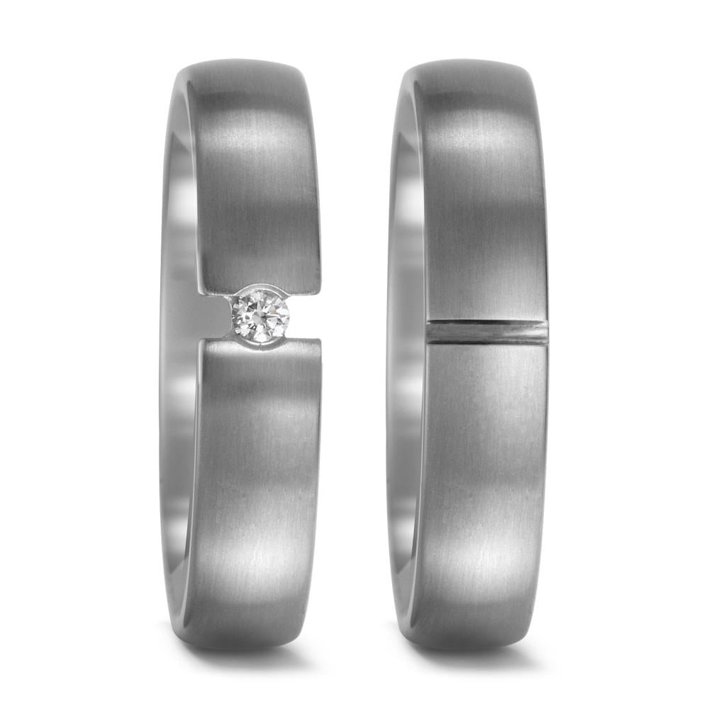 Partnerringe Titanium Diamant 0.05 ct, w-si