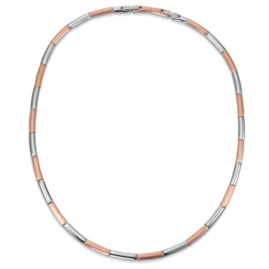 Collier Rustfrit stål rose IP belagt 42-45 cm