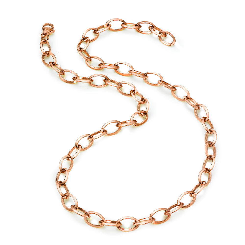 Collier Rustfrit stål rose IP belagt 45 cm