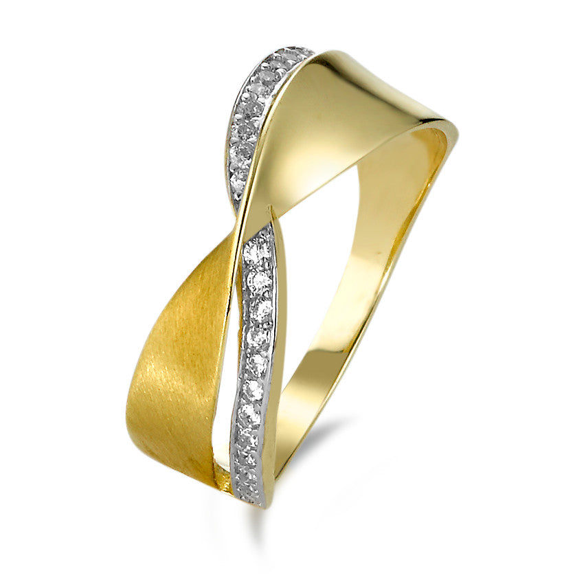 Fingerring 375/9K guld Zirconia 24 Sten