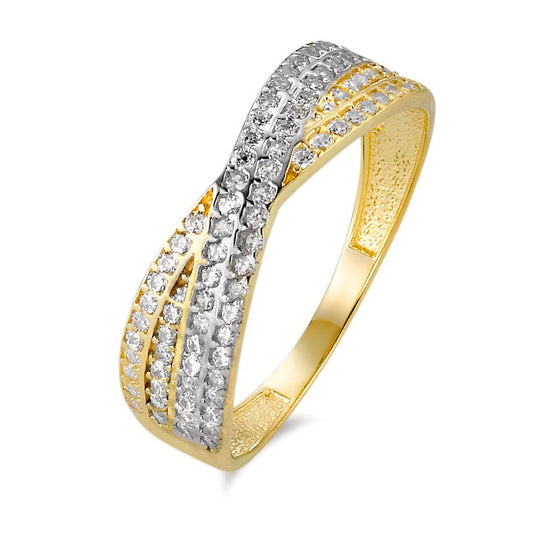 Fingerring 375/9K guld Zirconia tofarvet