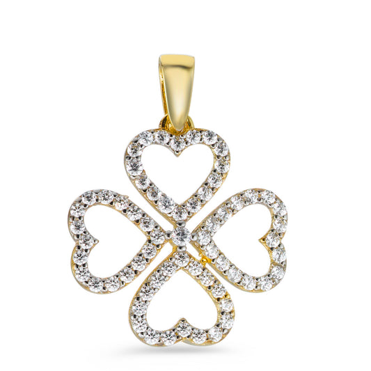 Vedhæng 375/9K guld Zirconia Shamrock Ø20 mm