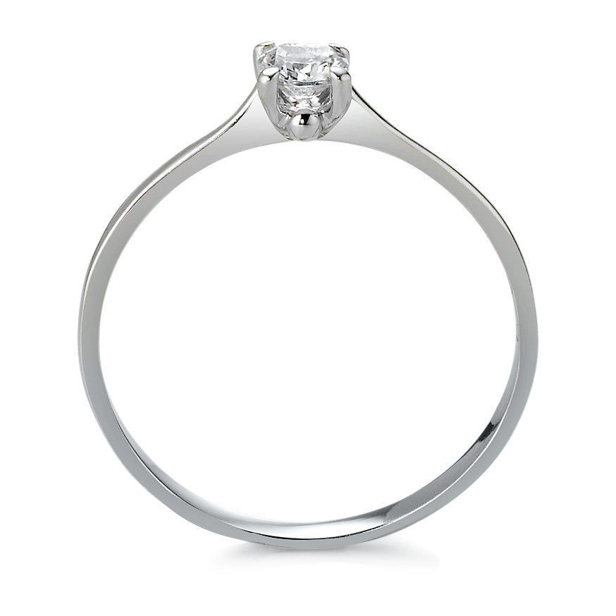 Solitaire ring 750/18K hvidguld Zirconia Ø4 mm