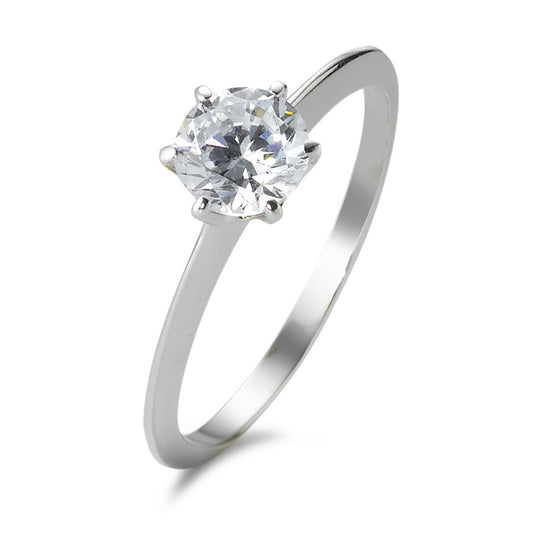 Solitaire ring 750/18K hvidguld Zirconia Ø5.5 mm