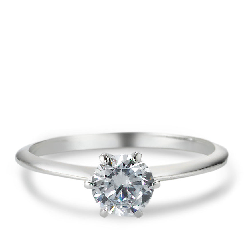 Solitaire ring 750/18K hvidguld Zirconia Ø5.5 mm