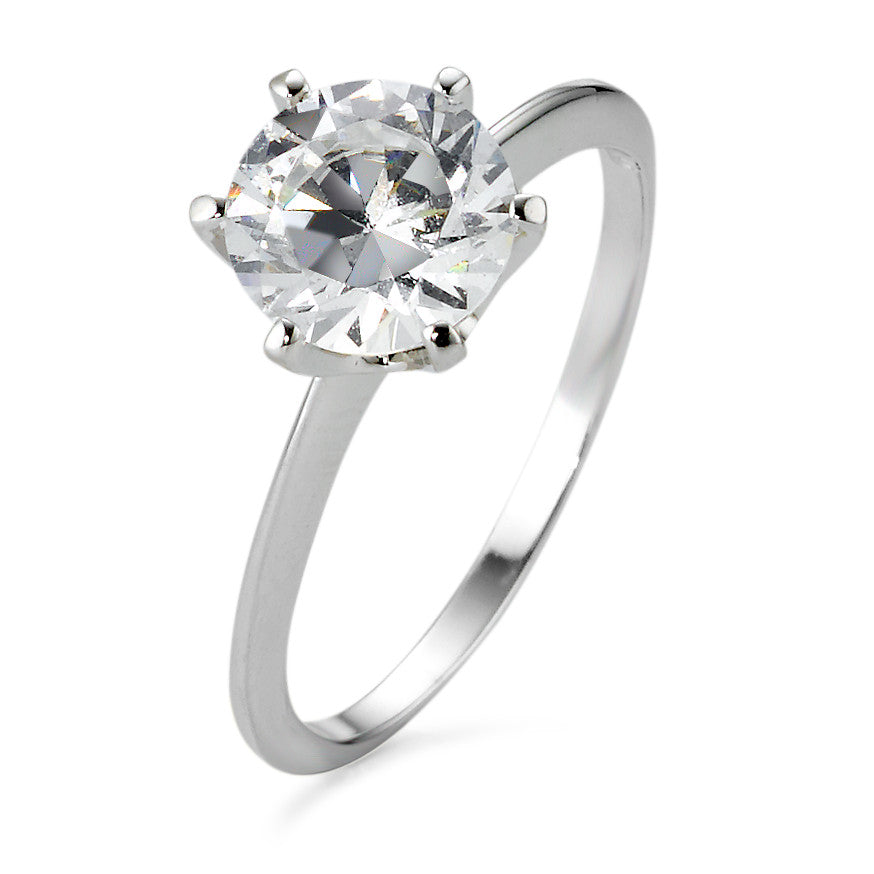 Solitaire ring 750/18K hvidguld Zirconia Ø7.5 mm