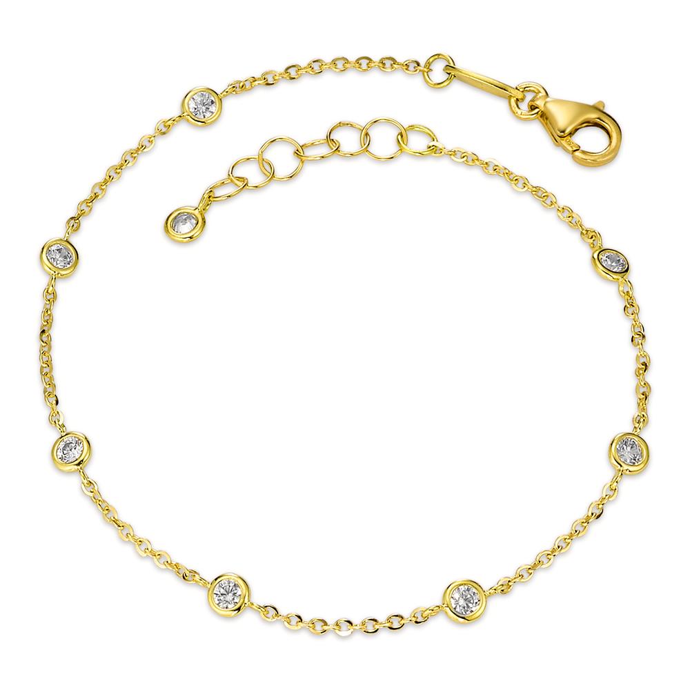 Armbånd 750/18K guld Zirconia 8 Sten 16-18 cm Ø3 mm