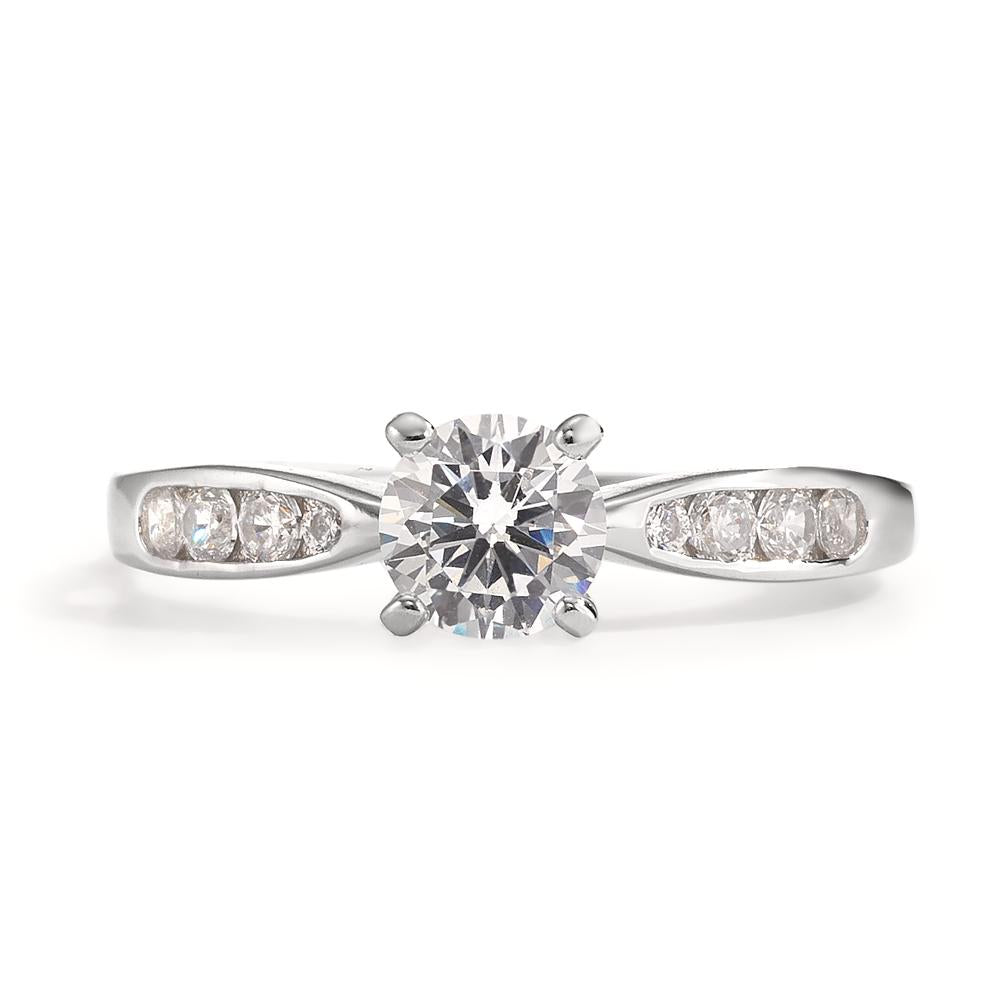 Solitaire ring Sølv Zirconia 9 Sten rhodineret