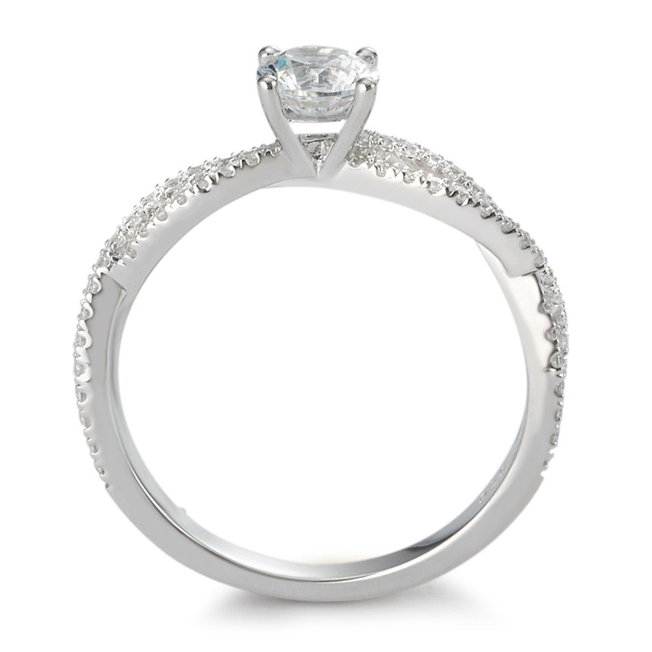 Solitaire ring Sølv Zirconia rhodineret Ø5 mm