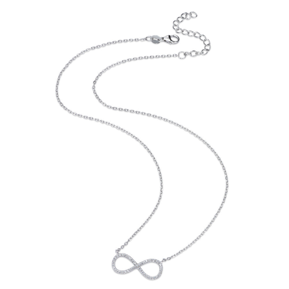 Collier Sølv Zirconia rhodineret Uendelighed 40-45 cm