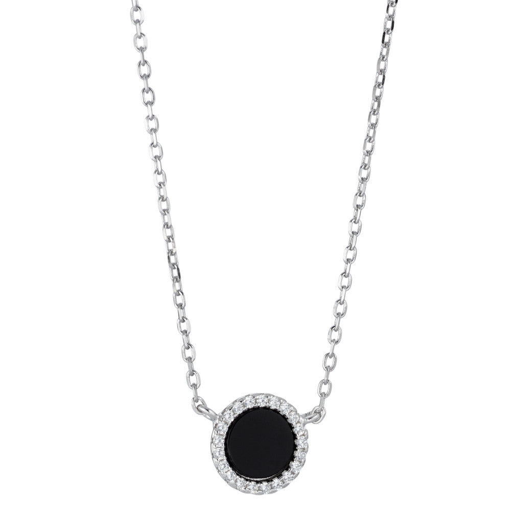 Collier Sølv Onyx rhodineret 40-45 cm Ø10 mm