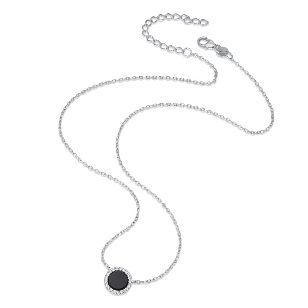 Collier Sølv Onyx rhodineret 40-45 cm Ø10 mm