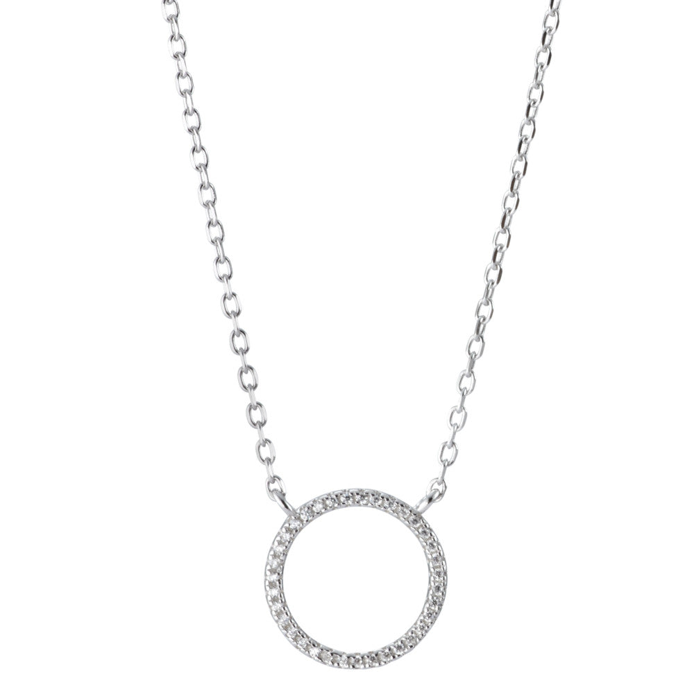 Collier Sølv Zirconia rhodineret 40-45 cm Ø13 mm