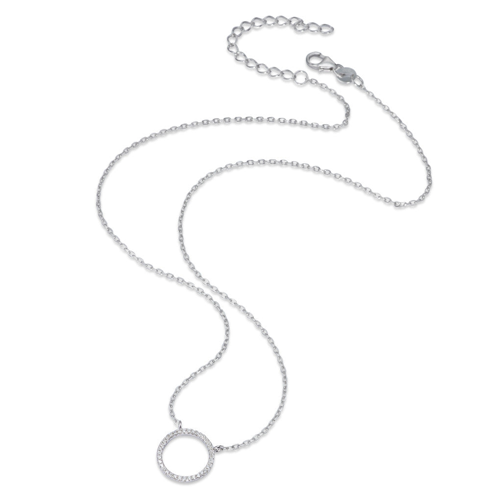 Collier Sølv Zirconia rhodineret 40-45 cm Ø13 mm