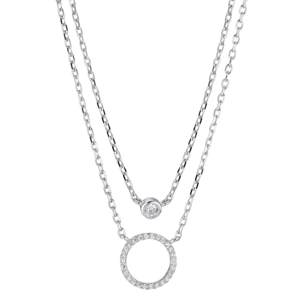 Collier Sølv Zirconia rhodineret 40-45 cm