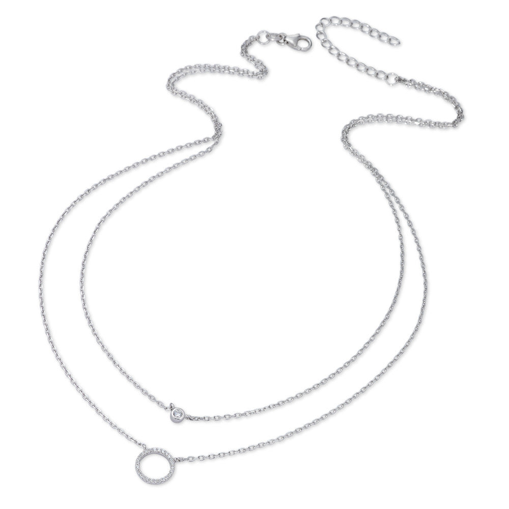 Collier Sølv Zirconia rhodineret 40-45 cm