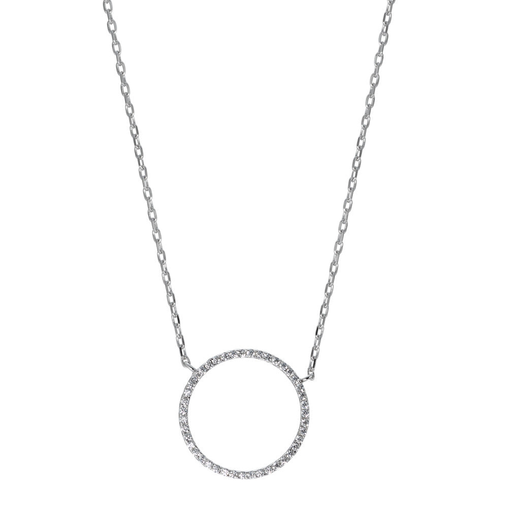 Collier Sølv Zirconia rhodineret 40-45 cm Ø20 mm