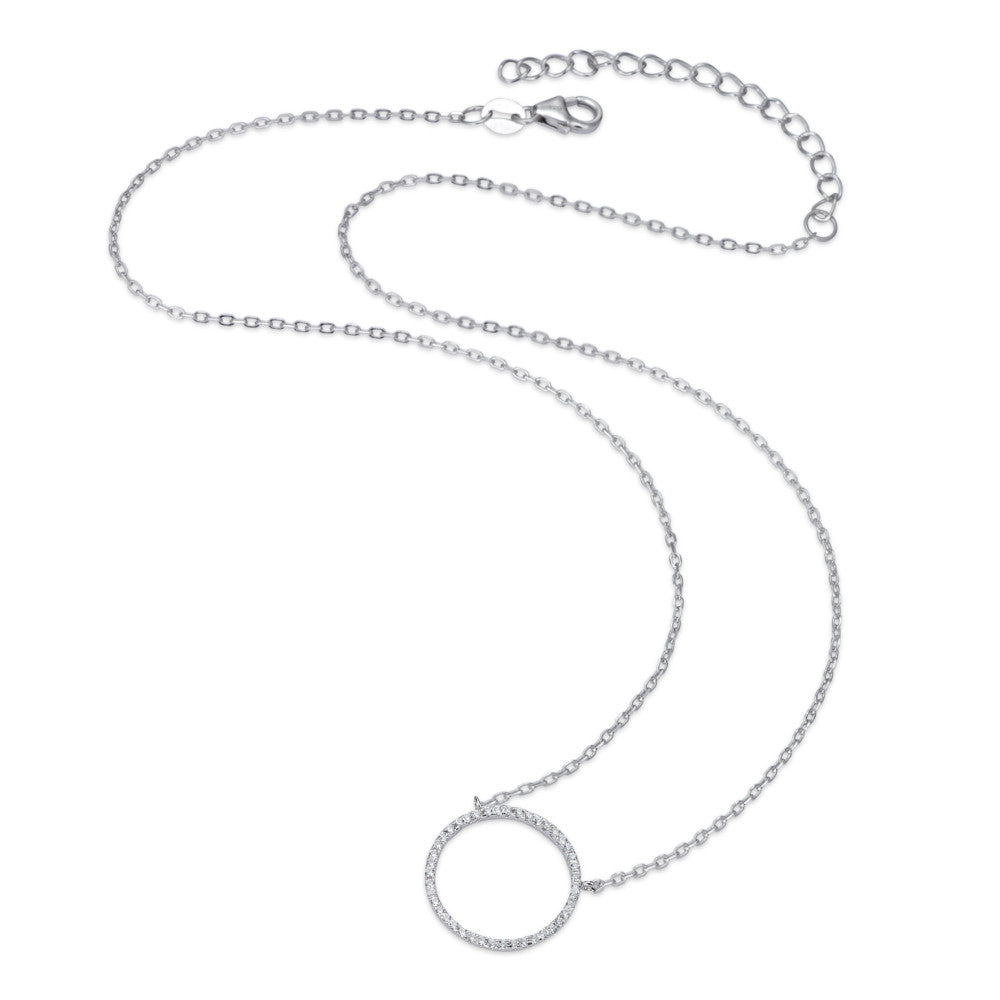 Collier Sølv Zirconia rhodineret 40-45 cm Ø20 mm