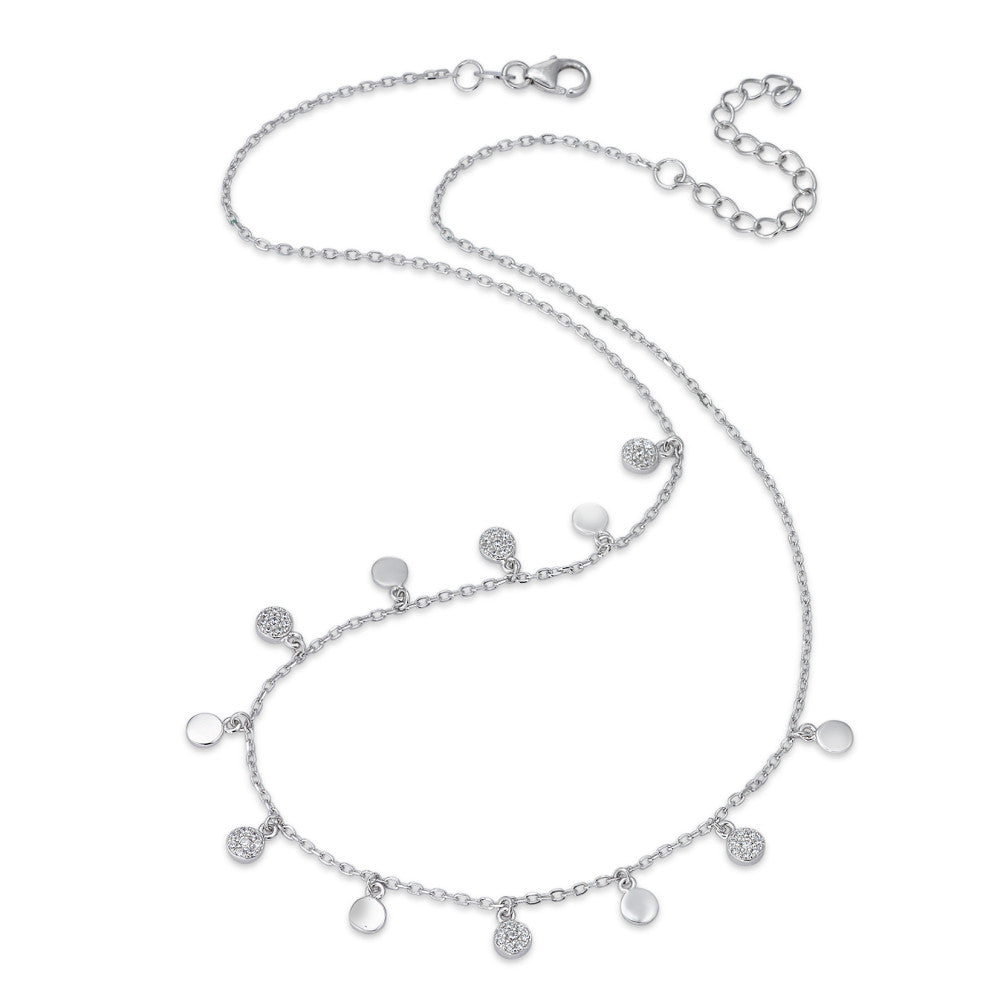 Collier Sølv Zirconia rhodineret 40-45 cm Ø4 mm