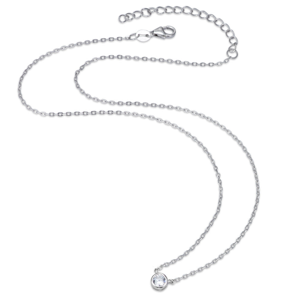 Collier Sølv Zirconia rhodineret 40-44 cm Ø5 mm