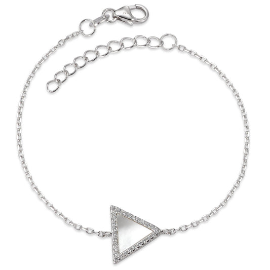 Armbånd Sølv Zirconia rhodineret Perlemor 15-18 cm Ø12 mm