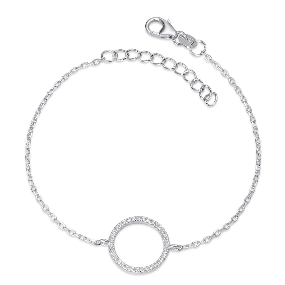 Armbånd Sølv Zirconia rhodineret 16-19 cm Ø13 mm