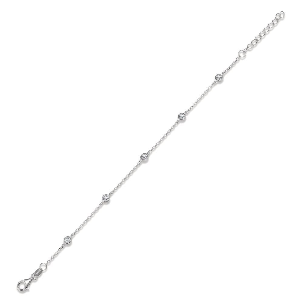 Armbånd Sølv Zirconia 5 Sten rhodineret 15.5-18 cm Ø5 mm