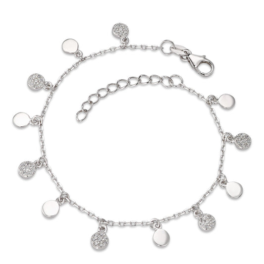 Armbånd Sølv Zirconia rhodineret 16-19 cm