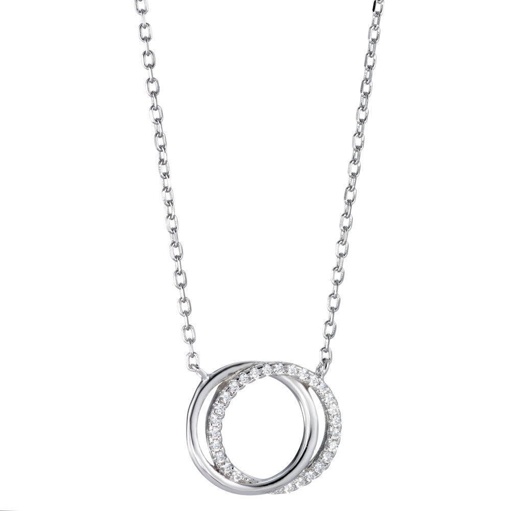 Collier Sølv Zirconia rhodineret 40-45 cm Ø15 mm