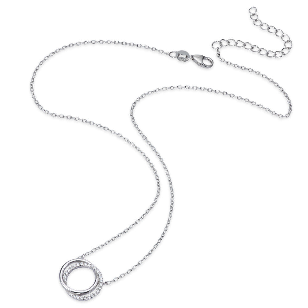 Collier Sølv Zirconia rhodineret 40-45 cm Ø15 mm