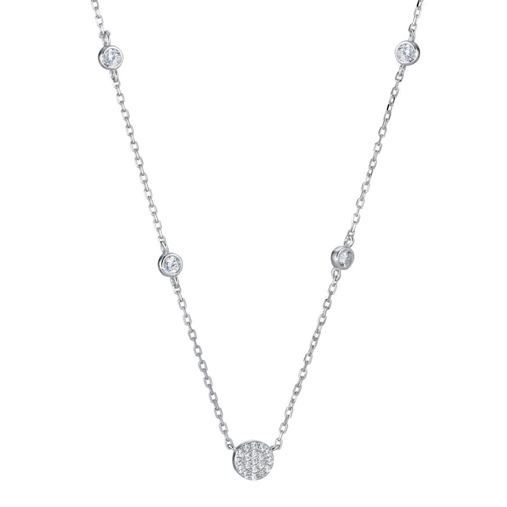 Collier Sølv Zirconia rhodineret 40-45 cm