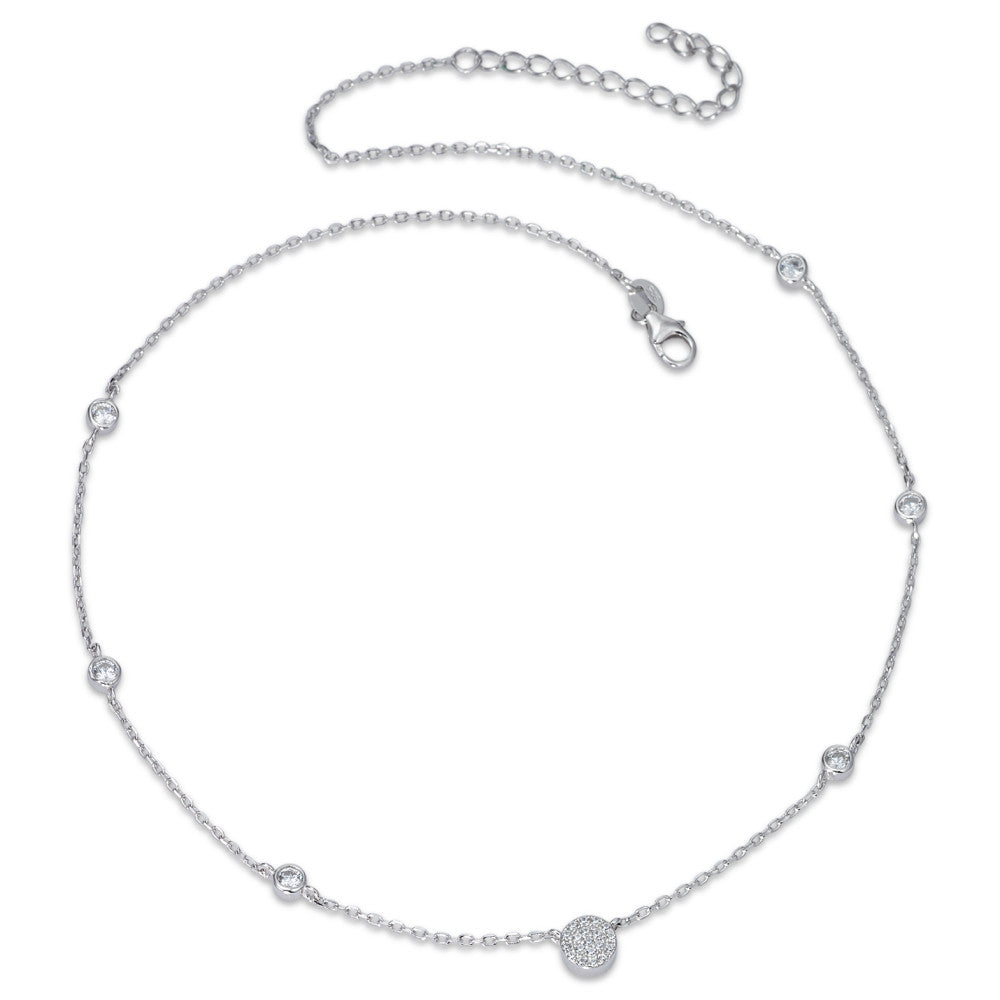 Collier Sølv Zirconia rhodineret 40-45 cm