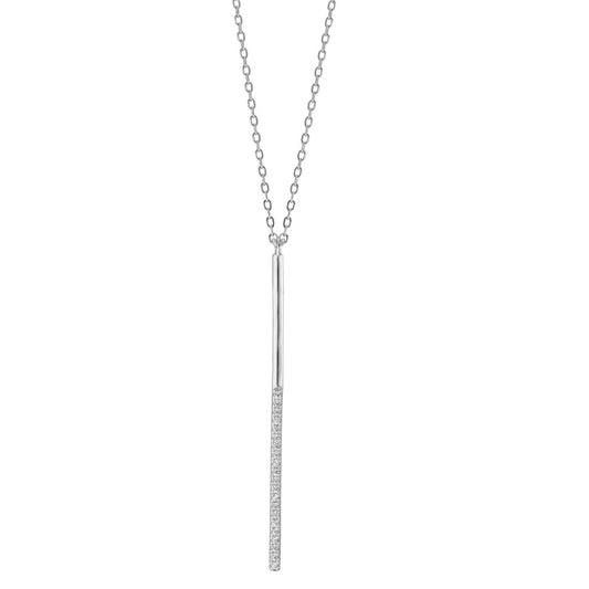 Collier Sølv Zirconia 21 Sten rhodineret 40-45 cm