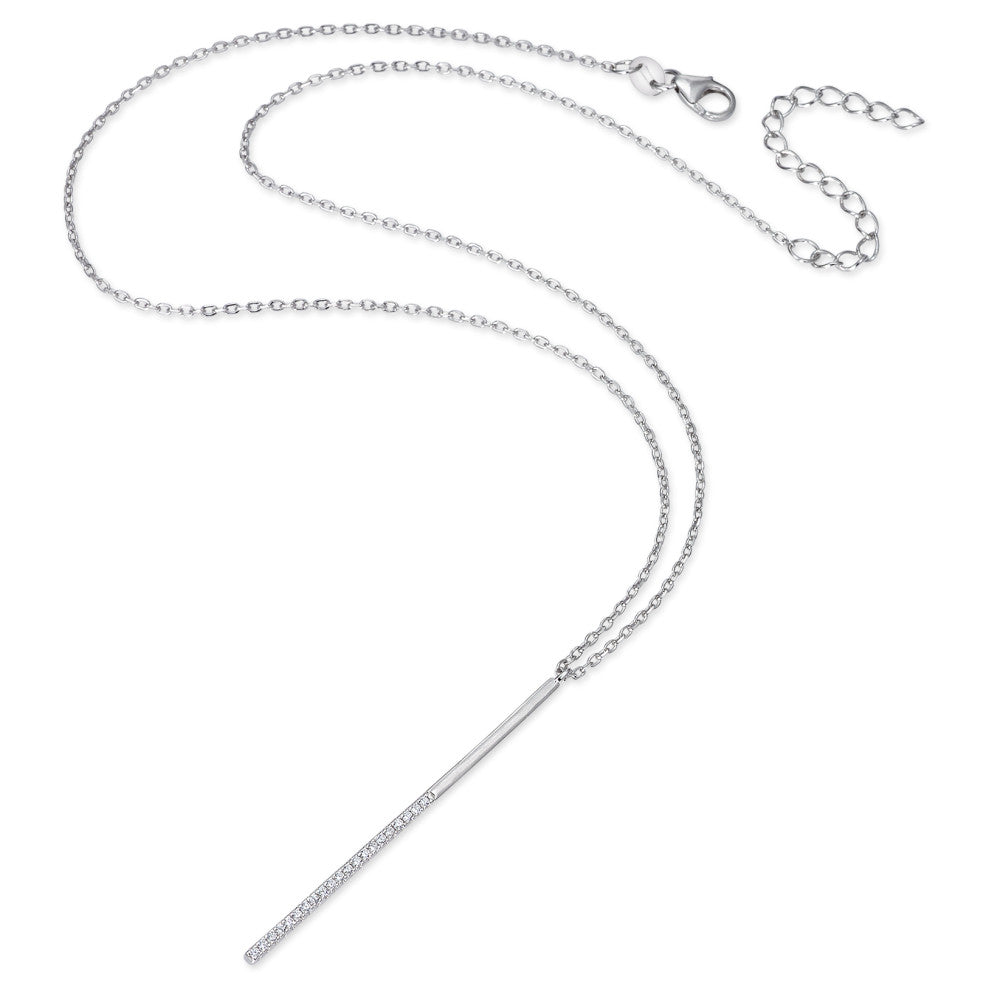 Collier Sølv Zirconia 21 Sten rhodineret 40-45 cm