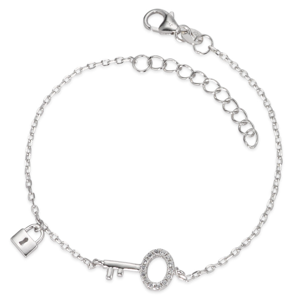 Armbånd Sølv Zirconia rhodineret 16-19 cm